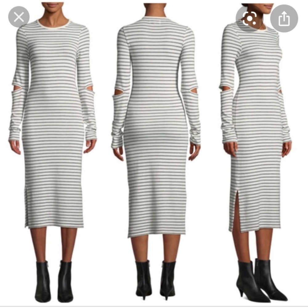 NEW NWT Current Elliot Quince Stripe Midi Dress 1